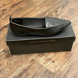 Lulu’s Emmy black/crocodile loafers
